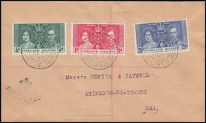 ISLAS MALVINAS 1937 CORONACIÓN FDC x3 VALORES (ID:589/D54418) - Imagen 1 de 1