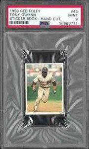 PSA 9 MINT 1990 RED FOLEY STICKER TONY GWYNN #43 PADRES 88711 HOF B188