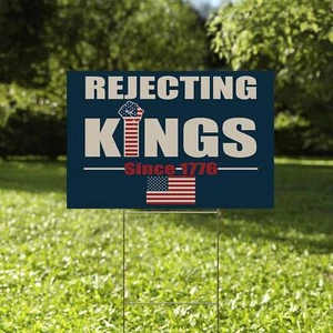 Insegna Vintage Re Rifiutatori Dal 1776 Anti Maga Impeach Trump Resist Yard - Foto 1 di 2