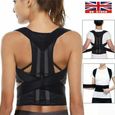 Posture Corrector Back Straightener Lumbar Shoulder Support Belt Body Brace UK - Image 1 of 4