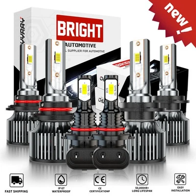 For SAAB 9-5 2010 2011 LED Headlight High Low Beam + Fog Light Bulbs Combo Kit - Image 1 of 4