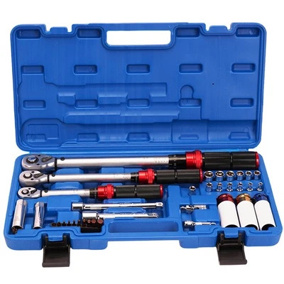 35 Piece TORQUE WRENCH SET 5-25Nm 10-60Nm 20-210Nm 1/4" 3/8" 1/2" INCH WRENCH