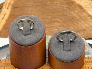 Lot of 2 Native Sterling and wire Simple Band Rings sz 7.5 and 8--TB273.25 - Picture 1 of 6
