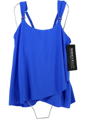 Miraclesuit Tankini Swim TOP Mujer 8 Azul Razzle Deslumbramiento Con Aros En Capas Nuevo Foto 1 de 4