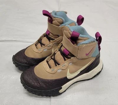 Nike Terrascout Sneaker Boot Kids Toddler Size 11.5 Hemp Burgundy Denim Ivory - Image 1 of 4