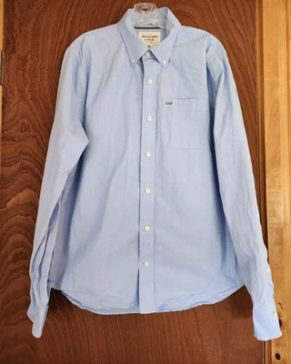 Camisa Abercrombie & Fitch Para Hombre XL Azul Oxford Abotonada Calce Clásico Preppy Foto 1 de 4