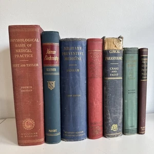 Lot of 7 Vintage Medical Books - Parasitology, Physiology, Biochemistry, Pharma - Picture 1 of 15
