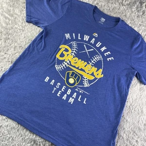 Milwaukee Brewers Shirt Youth Extra Large Blue Short Sleeve Tee MLB Baseball - Picture 1 of 7
