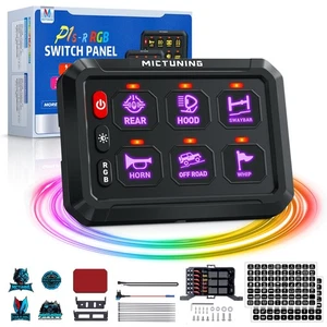 P1s-R 6 Gang Switch Panel RGB Adjustable Brightness Toggle Touch Pod Universal - Picture 1 of 10