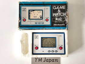 Nintendo RC-04 Game and Watch Silver Fire Boxed Japan Vintage Used #1652642