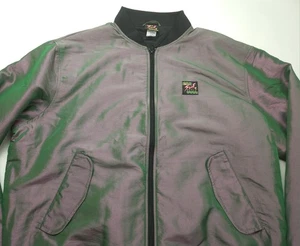 Vintage Large Surf Style Jacket Iridescent Purple Y2K Retro Full Zip Bomber - Picture 1 of 6