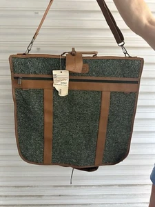 Vintage Luxury Pierre Cardin Garment Travel Suit Bag Tweed Khaki - Picture 1 of 4