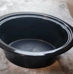 Vintage Rival Crock Pot 6 Quart 38601 Replacement Stoneware Black Color Oval - Picture 1 of 3