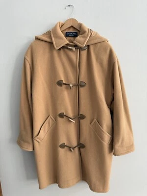 Casaco feminino J.G Hook mistura de lã com fecho de madeira e capuz GG feito nos EUA LER - Imagem 1 de 4