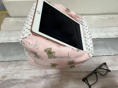 Harrods Bear iPad Pro Stand Kindle Beanbag Holder Tablet Nook Desktop Tidy Gift - Image 1 of 4