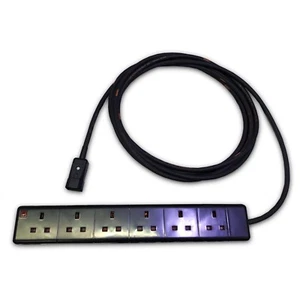 Marten 230V 10A IEC C14 auf 6 Gang HO7RN-F 1mm Gummikabel - Bild 1 von 1