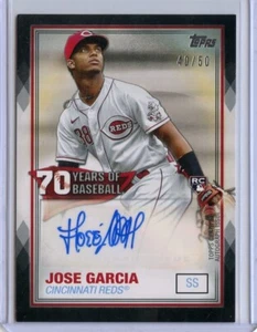 2021 Topps 70 Jahre Baseball Autogramme schwarz #70YAJGA Jose Garcia #/50 Auto - Bild 1 von 1