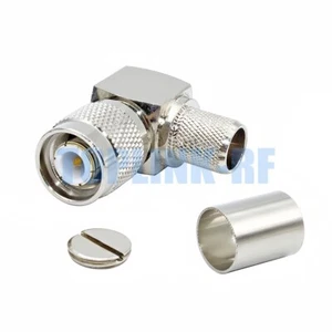 10x TNC Male Right Angle Crimp Connector For RG214 RG213 RG8 LMR400 7D-FB Cable - Picture 1 of 4