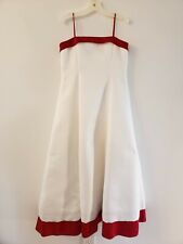 David's Bridal Girl's White & Red Dress Size 12. Worn twice.