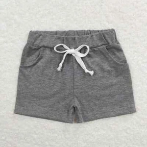 Sommer Baby Jungen Shorts einfarbig grau Gummizug Shorts mit Tasche - Bild 1 von 16