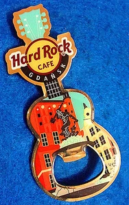 GDANSK NEPTUNE'S FOUNTAIN BOTTLE OPENER GUITAR MAGNET PINCRAFT Hard Rock Cafe - Picture 1 of 1