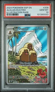 Pokemon 2024 Alolan Dugtrio 208/191 Surging Sparks Illustration Rare PSA 10 EN - Bild 1 von 2