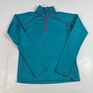Patagonia Shirt Girls 2XL XXL Blue Capilene Heavyweight Baselayer Grid Fleece - Picture 1 of 13