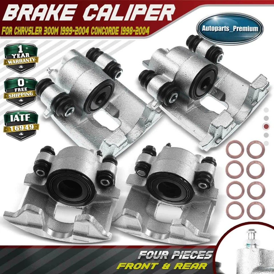 Par de pinças de freio a disco dianteiras e traseiras para Chrysler 300M 1999 2000-2004 Concorde - Imagem 1 de 4