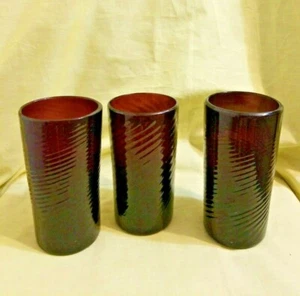 Bicchieri vintage ametista ottica vortice soffiati a mano alti 5", set di 3 - Foto 1 di 8