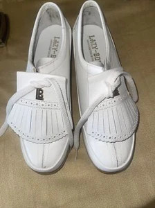 Lazy-Bones spikefreie Golfschuhe weiß Größe 6,5 N sie sehen brandneu aus Machen Sie ein Angebot! - Bild 1 von 12
