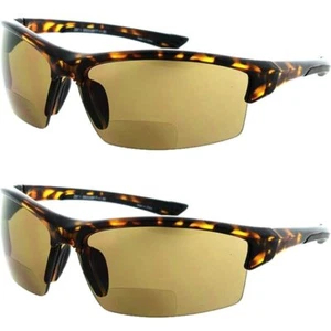 Calabria Sport 202BF Bifocal Reading Safety Glasses +2.50 Tortoise Amber 2 PACK - Picture 1 of 1