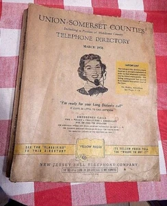 1956 New Jersey Bell Telephone Union/Somerset Counties NJ Telefonverzeichnis - Bild 1 von 3