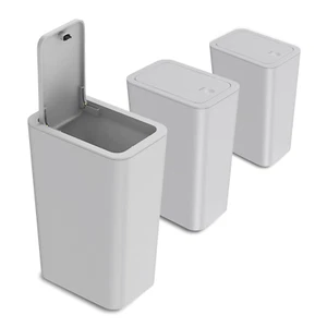 3 Pack 10 Liter / 2.6 Gallon Bathroom Trash Can, Small Trash Can with Lid, Garba - Picture 1 of 6