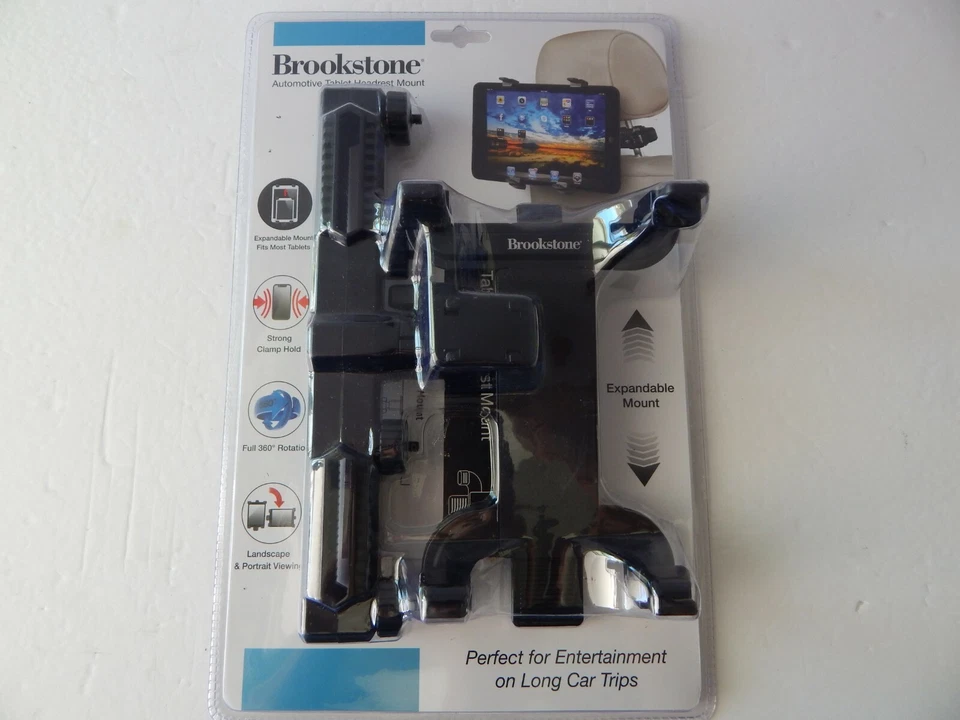 Brookstone Universal Automotive Tablet Headrest Car Headrest Mount New - Image 1 of 4