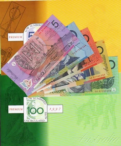 1997 Dated Annual Set : $5,10,20,50,100. Premium - Low numbered NPA Folder. UNC - Picture 1 of 8