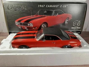 ERTL AMERICAN MUSCLE 1:18 CHEVROLET CAMARO 1967 Z-28 RED - HIGH END NEW OG BOX - Picture 1 of 3