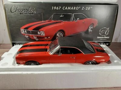 ERTL AMERICAN MUSCLE 1:18 CHEVROLET CAMARO 1967 Z-28 RED - HIGH END NEW OG BOX - Image 1 of 3