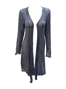 Womens Handmade Boho Crochet Knit Cardigan Longline Jacket Free Size UK 8-20 - Picture 1 of 1