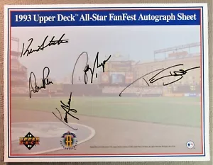 UPPER DECK 1993 ALL-STAR FANFEST Baseball Autograph Sheet Signed by 5, Phillies - Picture 1 of 2