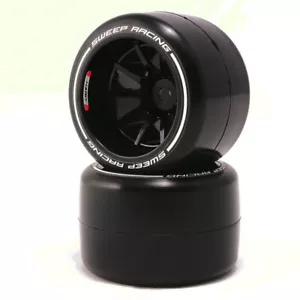 Sweep Rear Low Profile Hard Compound 40mm Tire 2pcs w/Rim F1 Carpet #F21R-HCPG - Picture 1 of 2