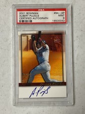 2001 Bowman Albert Pujols Auto Autograph RC Rookie PSA 9 Mint