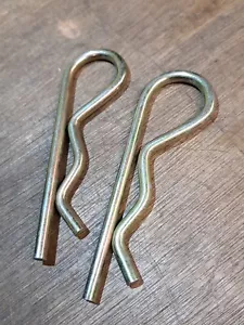 6 x 120mm R CLIPS SHAFT RETAINING CLIPS ZINC PLATED STEEL SPRING COTTER PIN x 2 - Picture 1 of 3