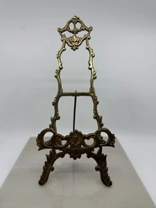 Caballete decorativo de mesa de latón ornamentado arte exhibición imágenes soporte para libros 12” de alto - Imagen 1 de 5