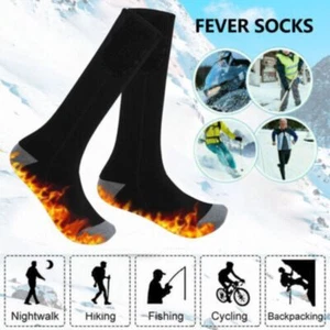 1Pair Electric Heated Socks Boot Feet Warmer USB Rechargeable Battery WarmSock - Picture 1 of 15