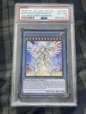 HERALD OF ULTIMATENESS ULTRA RARE NECH-EN045 PSA 6 EX-MT YUGIOH - Image 1 of 2