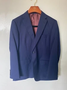 Holland & Sherry Navy Wool Suit (Jacket & Trousers) - Size US 42S / IT 52S - Picture 1 of 17