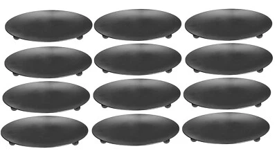 Set of 12 Black Metal 4" Candle Holder Pillar Plate Stand Tealight Round - Image 1 of 2