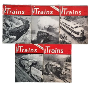 Trains Magazine ~ The Illustrated Magazine About Railroads ~ Lot of 5 1950s - Picture 1 of 3