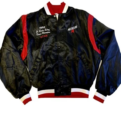 Винтажная куртка Anheuser Busch SATIN Bomber 1992 Swing Dance Champs STARS MICHELOB M - Изображение 1 из 4