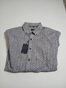 NWT Casa Moda Comfort Fit Long Sleeve Geometric Button Shirt Size L UK B28 - Picture 1 of 13